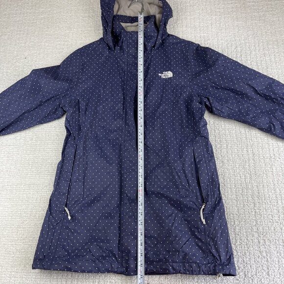 The North Face Jacket Womens Medium Blue Polka Dot Resolve Dry Vent Rain Coat - Picture 10 of 16